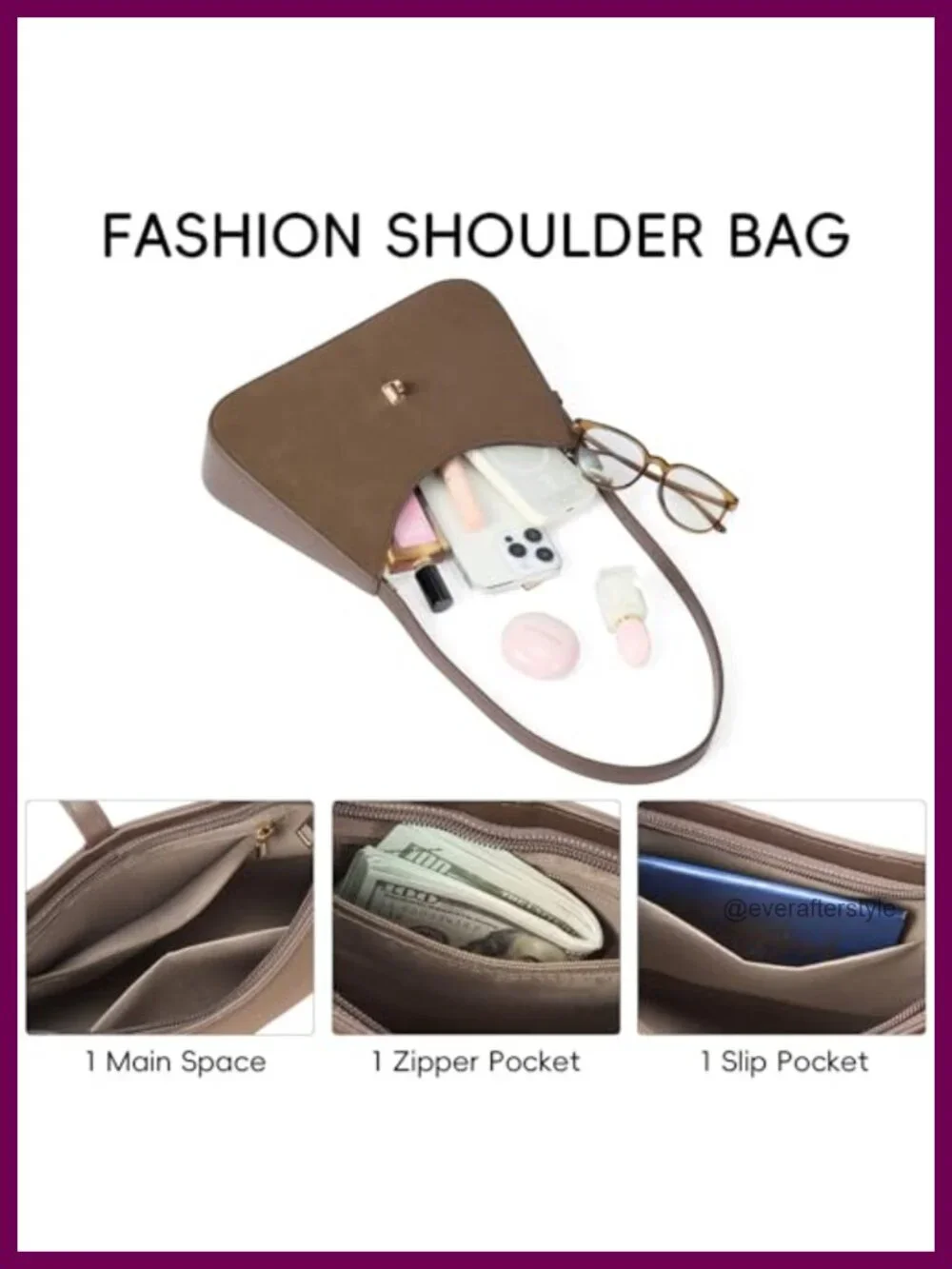 Suede Shoulder Bag with Adjustable Strap Hobo Handbag